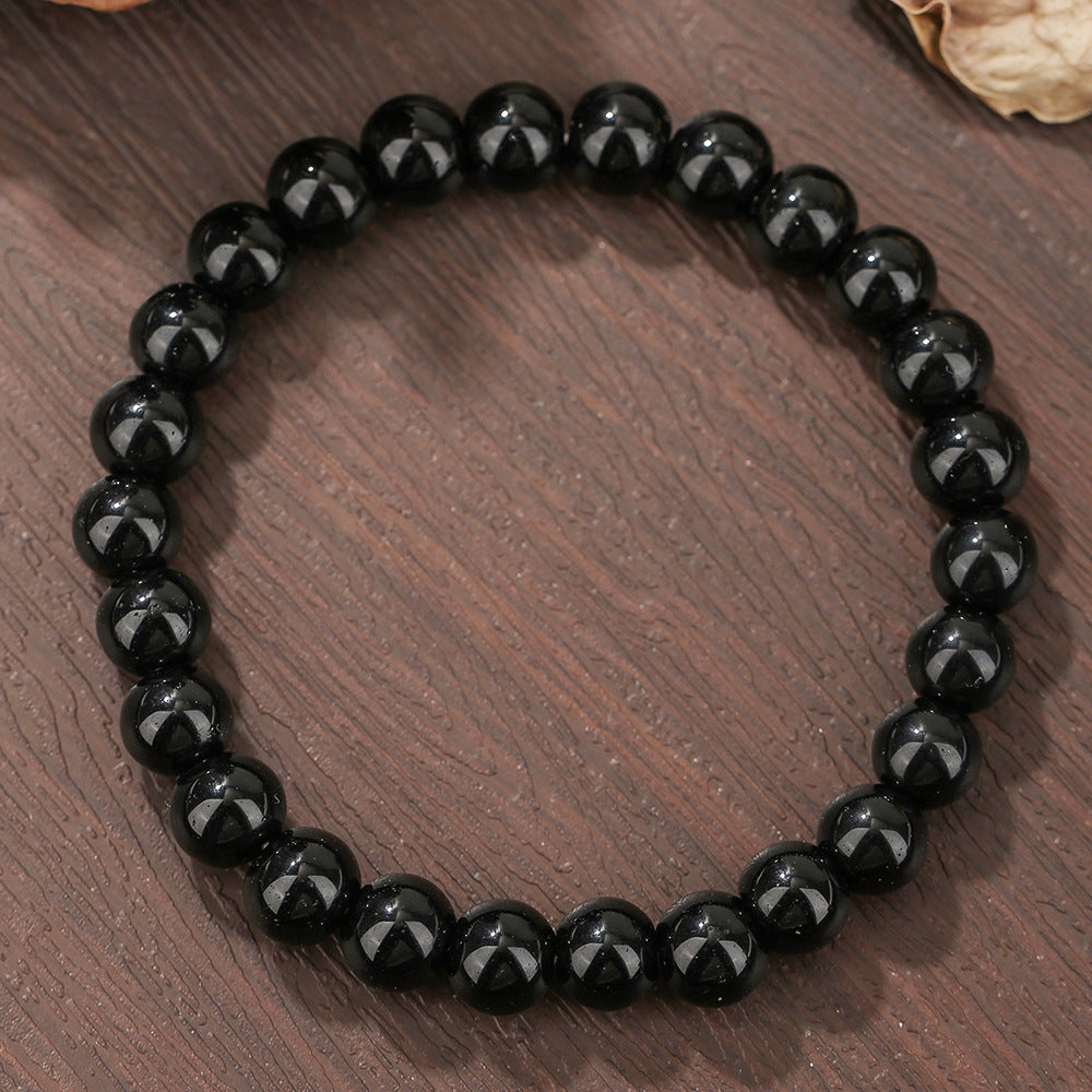 Wholesale Retro ethnic style beaded tiger eye rose quartz black agate bracelet